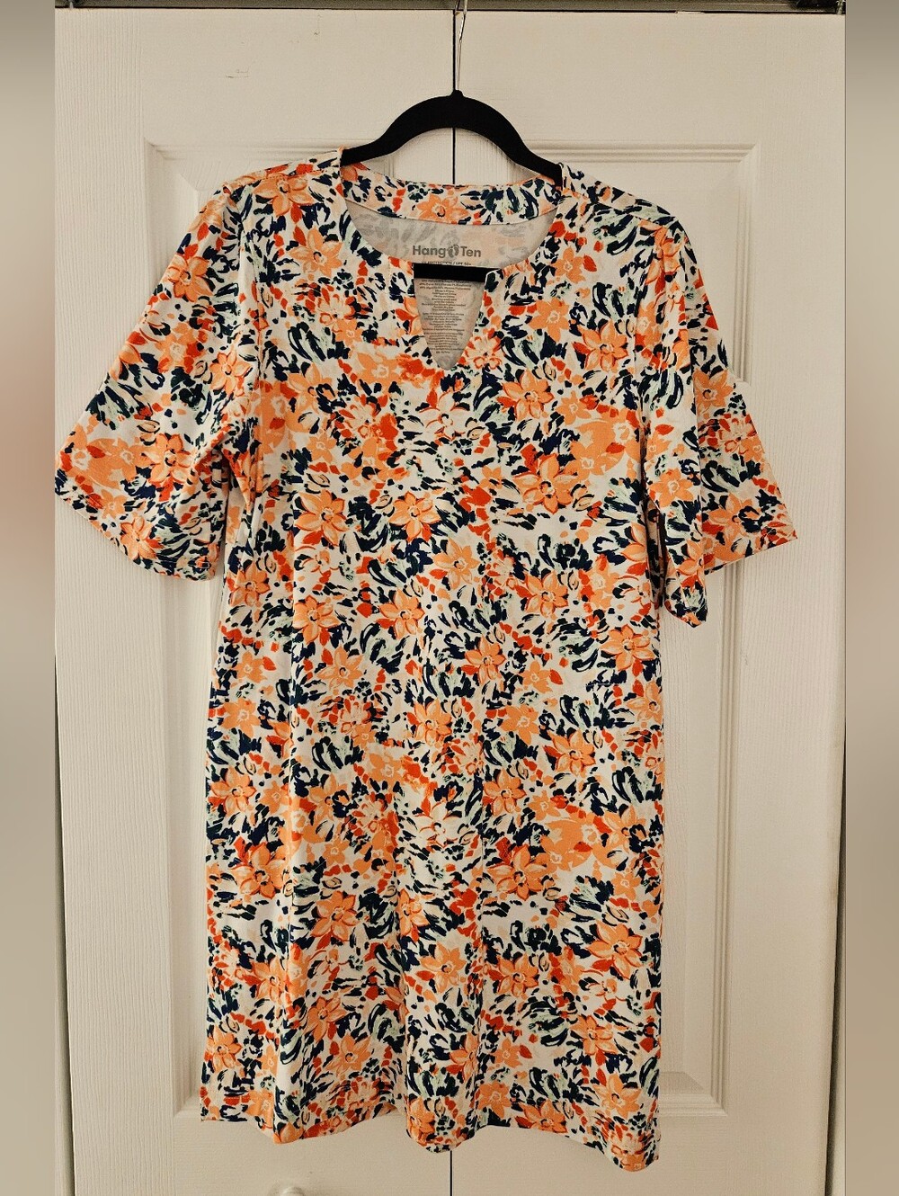 Hang Ten Orange Floral V-neck Women’s UV Protection Dress
